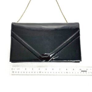 VINTAGE Patent chain strap envelope clutch